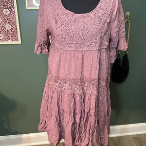 Altar'd State Dusty Pink Lace Mini Dress size XS